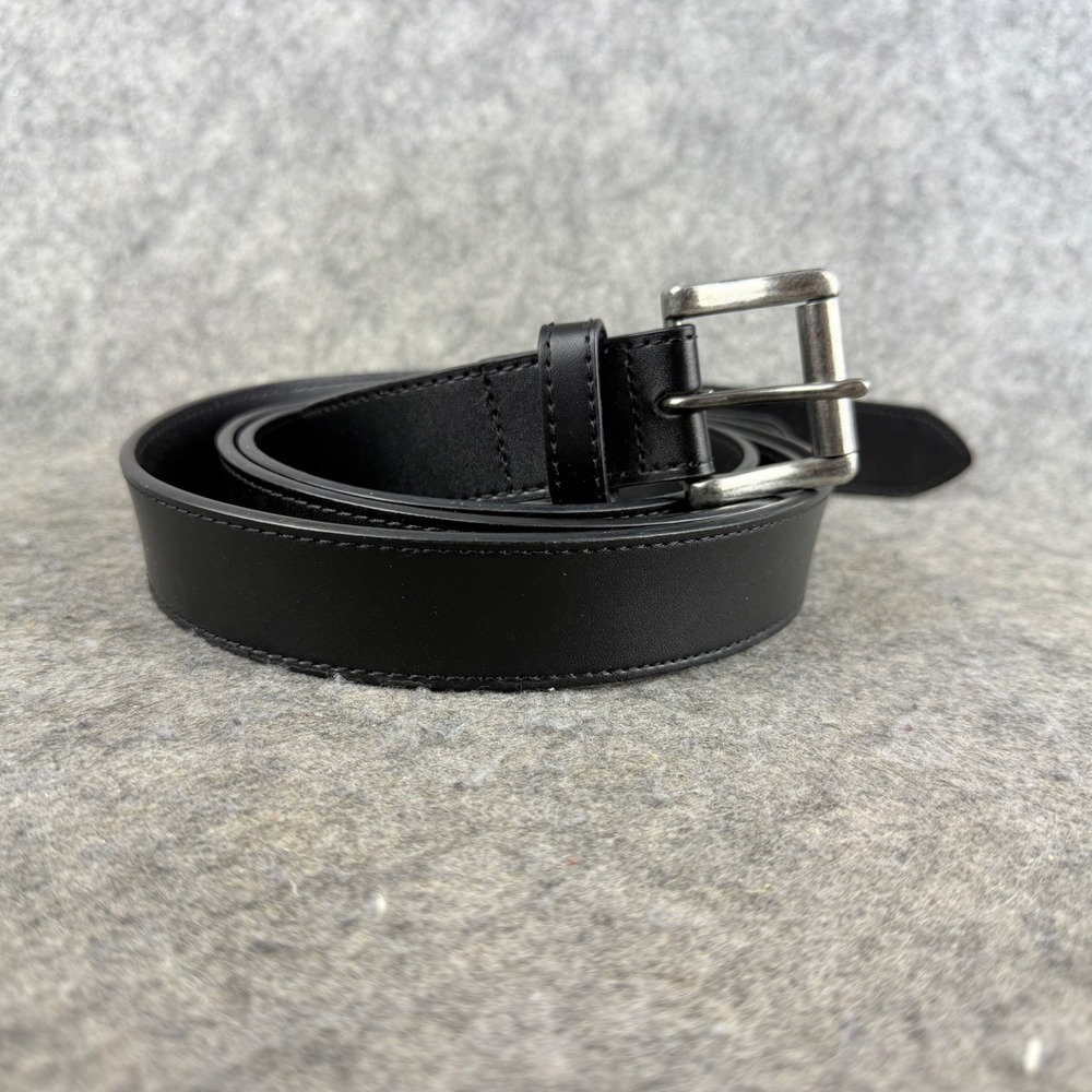 King Size Mens Black Genuine Leather Belt Double Prong Buckle 64/66 KS00557